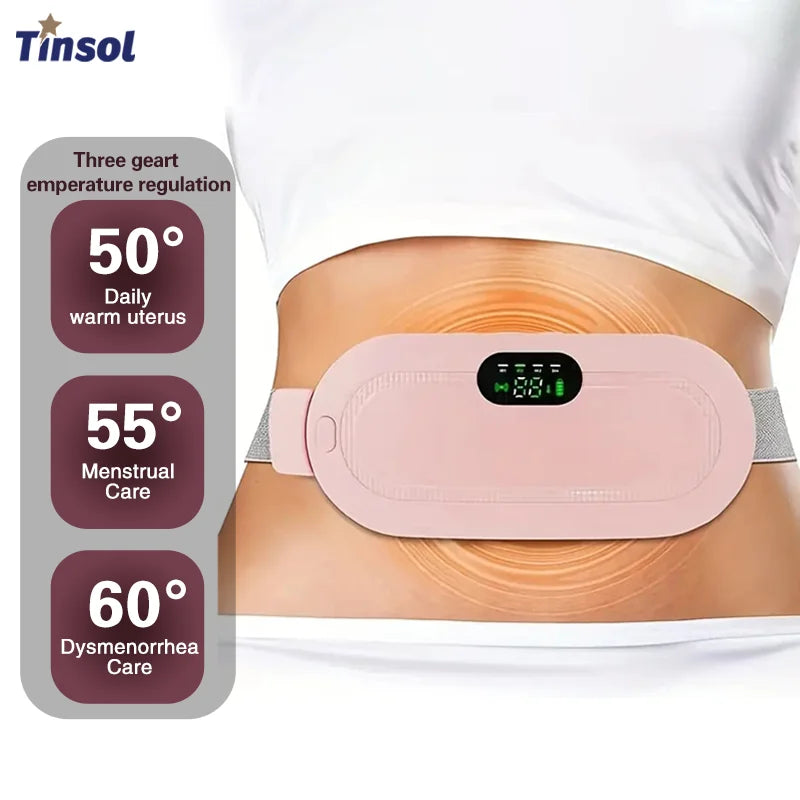 Portable Heating Massage Belt with Three Temperature Settings Women's Menstrual Relief Waist Massager for Period Pain