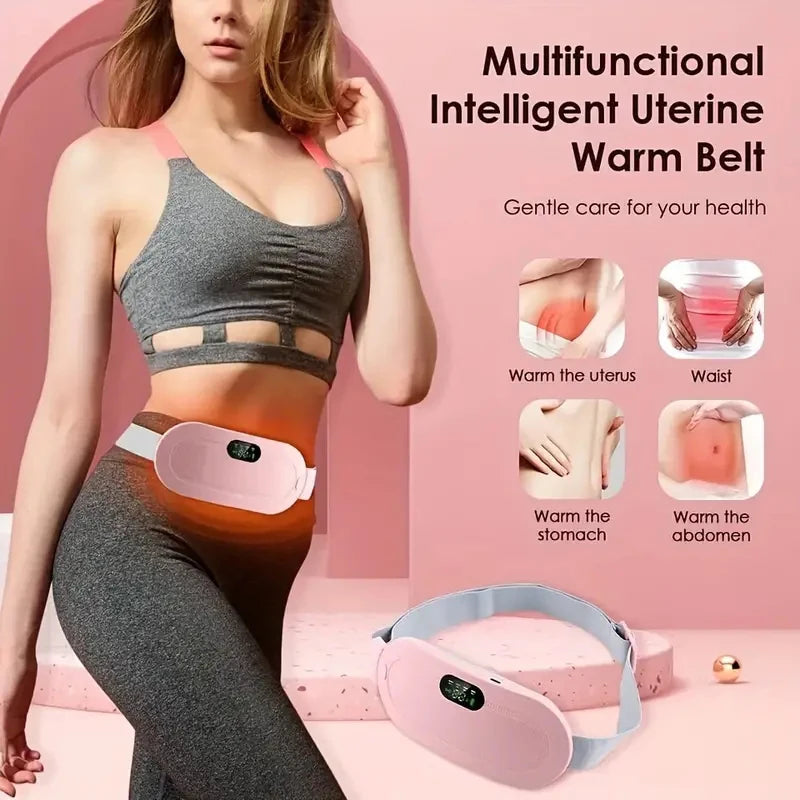 Portable Heating Massage Belt with Three Temperature Settings Women's Menstrual Relief Waist Massager for Period Pain