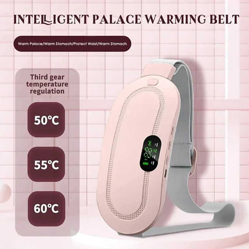 Portable Heating Massage Belt with Three Temperature Settings Women's Menstrual Relief Waist Massager for Period Pain